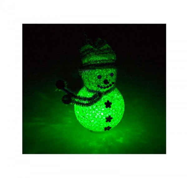  Фигура светодиод. EVA "Снеговик" (батарейки 3хAG13 в компл.) 1LED 10см RGB 1Вт 4.5В IP20 NEON-NIGHT 513-019 
