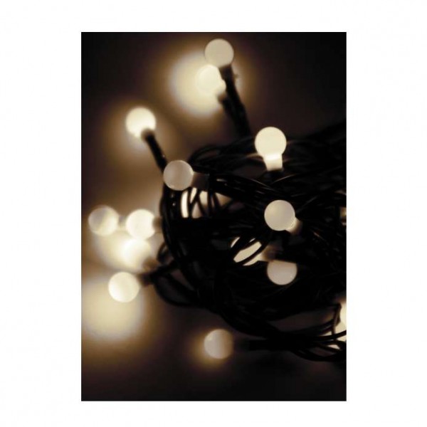  Гирлянда декоративная "Маленькие шарики cherry" 30LED 4.4м (2.9+1.5м) зел. провод IP20 тепл. бел. Космос KOC_GIR30LEDBALL_W 