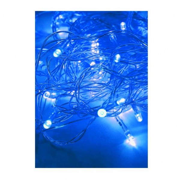  Гирлянда светодиодная 100LED син. прозр. провод 10.8м (9.3+1.5) 8 режимов мигания IP20 син. Космос KOC_GIR100LED_B 