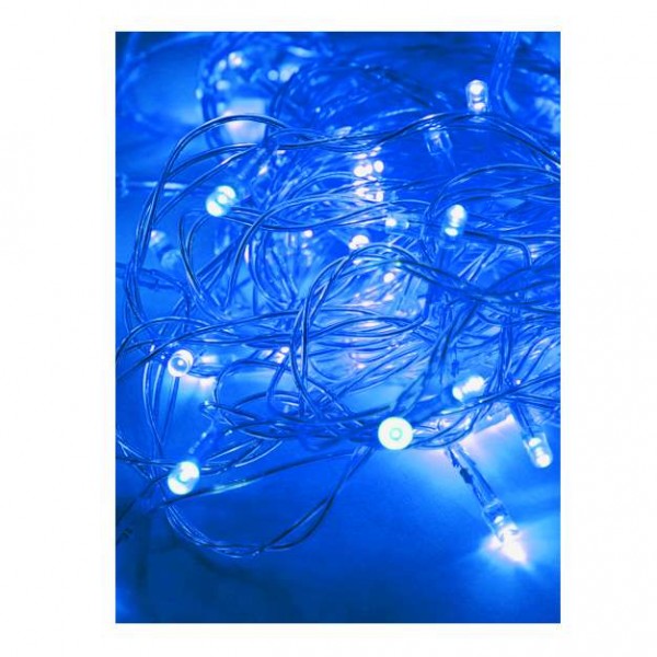  Гирлянда светодиодная 80LED син. прозр. провод 8.8м (7.3+1.5) 8 режимов мигания IP20 син. Космос KOC_GIR80LED_B 