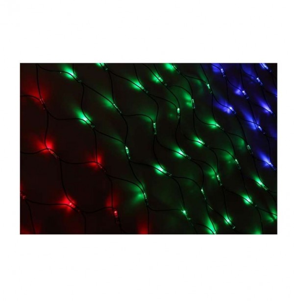  Гирлянда Сеть "НЕТ ЛАЙТ" 1х1.5м 96LED 6Вт 220В IP20 (с контроллером 8 программ) мульти.; черн. провод NEON-NIGHT 215-119-6 