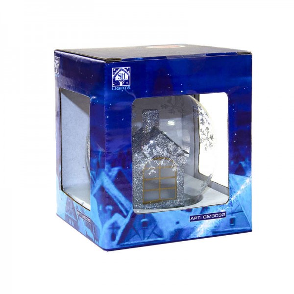  Фигура светодиодная "Стекляный домик" GM3032 1LED RGB 8х8х9.5см (на бат. 3ХLR44) зол. SHlights 4690601041937 