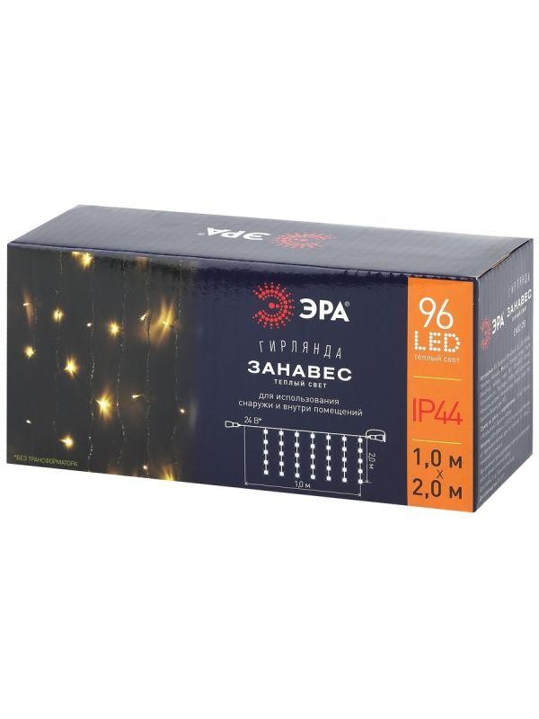  Гирлянда светодиодная "Дождь/Занавес" 1мх2м 96LED 24В IP44 тепл. свет ( без трансформатора  Б0041911) ЭРА Б0041908 