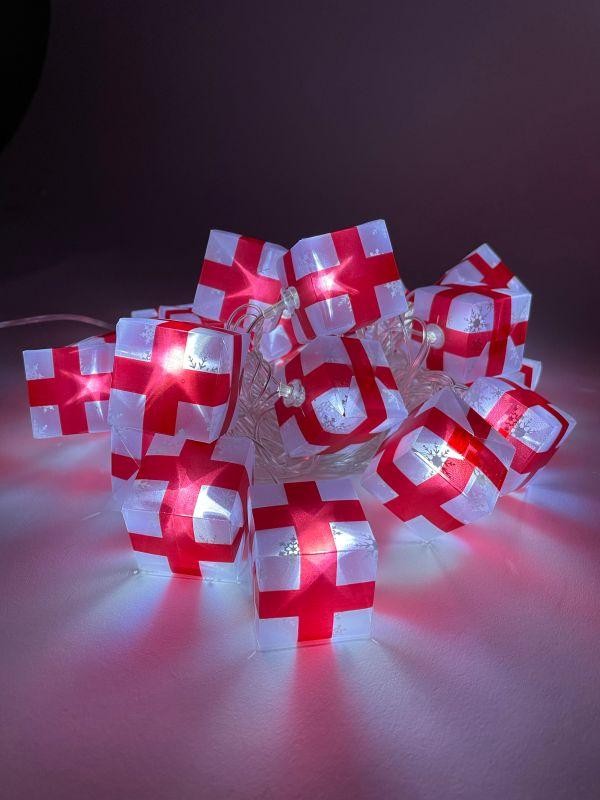  Гирлянда светодиодная "Нить Подарки" 3м 20LED 8 режимов 220В IP20 хол. свет ЭРА Б0041895 