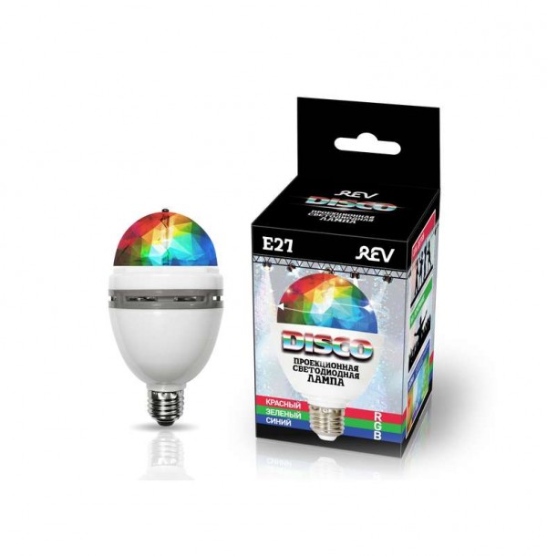  Лампа светодиодная проекционная DISCO RGB 3Вт REV 32452 2 