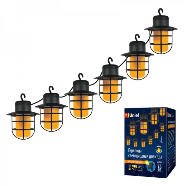  Гирлянда садовая USL-S-121/PT2500 LANTERNS солнечная батарея "Фонарики" 72 светодиода эффект пламени IP44 Uniel UL-00006558 
