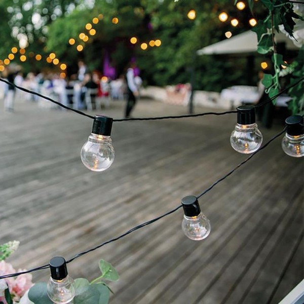  Лофт-гирлянда светодиодная 5м 20LED тепл. бел. провод черн. Neon-Night 303-066 