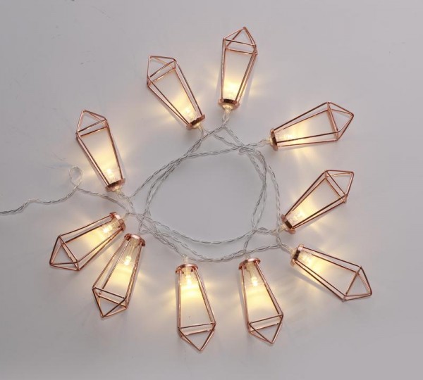  Гирлянда светодиодная "Кристаллы" бронз. 1.5м 10LED тепл. бел. провод прозр. 2хAA (батарейки не в комплекте) Neon-Night 304-019 