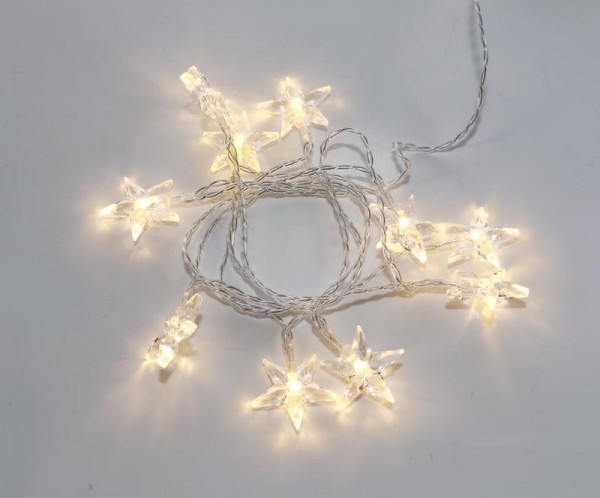  Гирлянда светодиодная "Звездочки" 1.5м 10LED тепл. бел. провод прозр. 2хAA (батарейки не в комплекте) Neon-Night 303-091 
