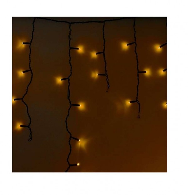  Гирлянда "Айсикл" (бахрома) 2.4х0.6м 88LED желт. 230В провод черн. Neon-Night 255-041 