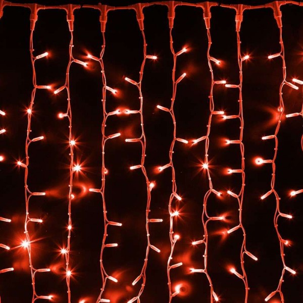  Гирлянда "Светодиодный Дождь" 2х1.5м постоянное свечение 360LED красн. 230В провод бел. каучук Neon-Night 237-112 