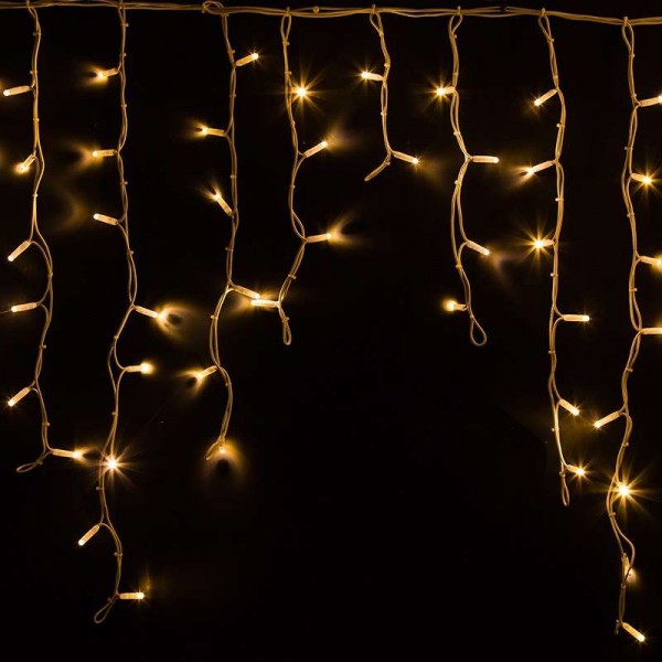  Гирлянда "Айсикл" (бахрома) 5.6х0.9м 240LED тепл. бел. 230В провод бел. каучук Neon-Night 255-286 