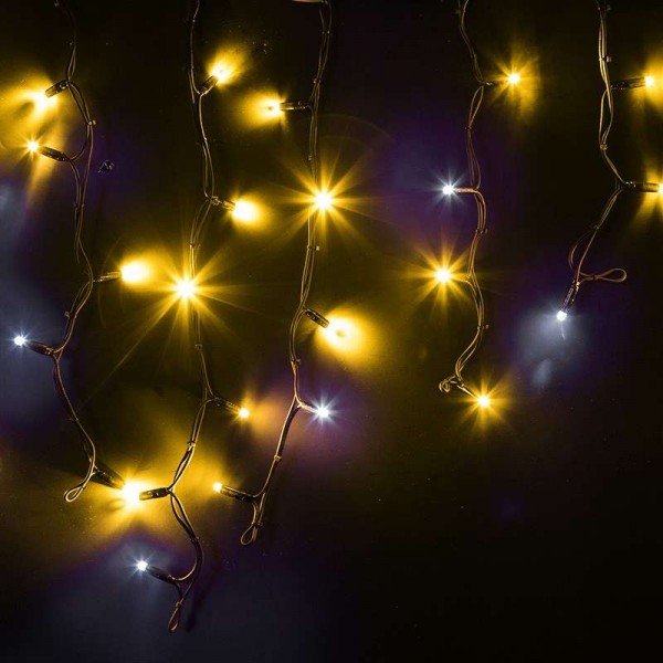  Гирлянда "Айсикл" (бахрома) 4.0х0.6м LED желт. эффект мерцания 230В провод черн. каучук Neon-Night 255-231 