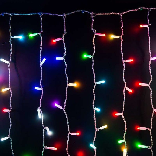  Гирлянда "Светодиодный Дождь" 2х3м 600LED RGB 230В свечение с динамикой при приобретении контроллера 245-907 провод прозр. Neon-Night 245-319 
