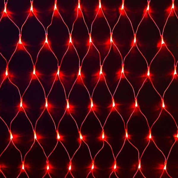  Гирлянда "Сеть" 2х1.5м свечение с динамикой 288LED красн. 230В провод прозр. Neon-Night 215-042 