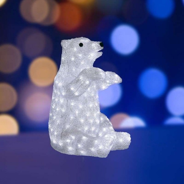  Фигура светодиодная акриловая "Белый медведь" 36х41х53см 200LED IP65 трансформатор в компл. Neon-Night 513-249 