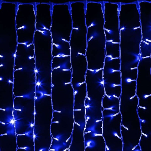  Гирлянда "Светодиодный Дождь" 2х1.5м постоянное свечение 360LED син. 230В провод бел. каучук Neon-Night 237-113 