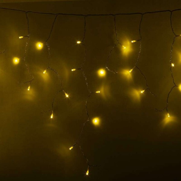  Гирлянда "Айсикл" (бахрома) 2.4х0.6м 88LED желт. 230В провод прозр. Neon-Night 255-051 