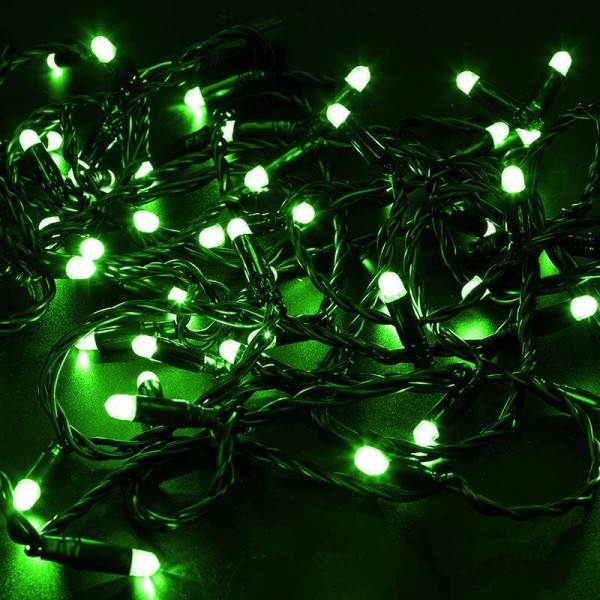  Гирлянда "Нить" 10м эффект мерцания зел. 24В провод черн. Neon-Night 305-244 