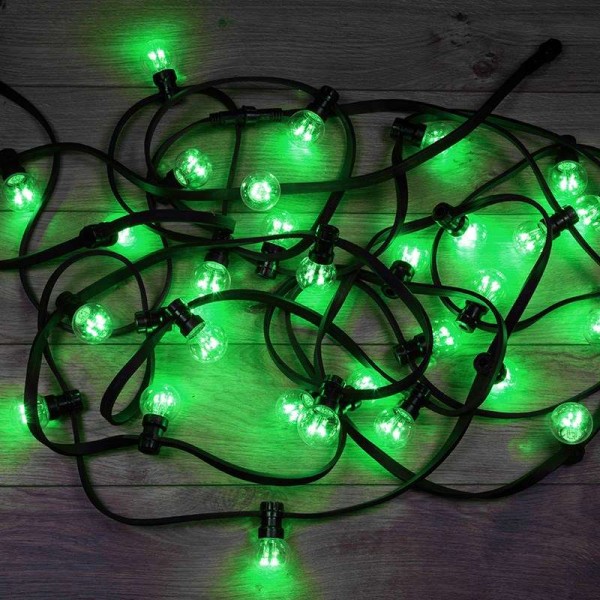  Гирлянда "LED Galaxy Bulb String" 10м 6х30LED зел. IP65 влагостойкая провод черн. каучук Neon-Night 331-324 