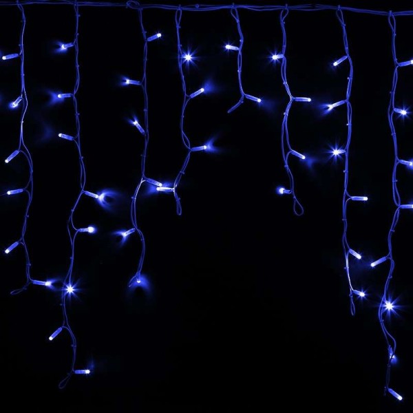  Гирлянда "Айсикл" (бахрома) 5.6х0.9м 240LED син. 230В провод бел. каучук Neon-Night 255-283 