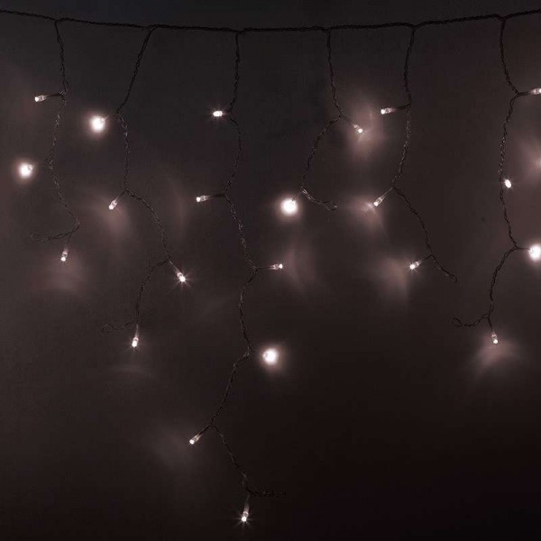  Гирлянда "Айсикл" (бахрома) 2.4х0.6м 88LED теп. бел. 230В провод прозр. Neon-Night 255-056 