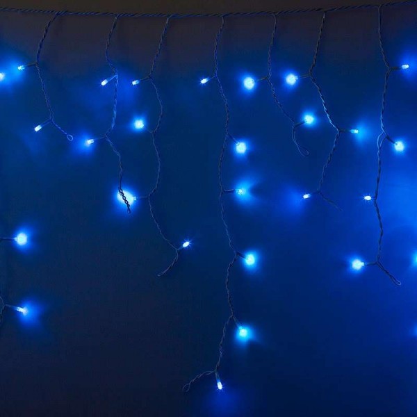  Гирлянда "Айсикл" (бахрома) 4.8х0.6м 152LED син. 230В провод бел. Neon-Night 255-136-6 