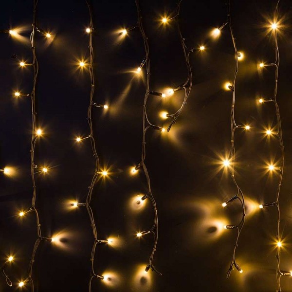 Гирлянда "Айсикл" (бахрома) 6.0х1.5м 480LED тепл. бел. 230В провод черн. каучук Neon-Night 255-296 