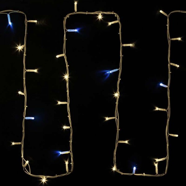  Гирлянда модульная "Дюраплей LED" 20м 200LED мерцающий "Flashing" (каждый 5-й диод) тепл. бел. провод бел. каучук Neon-Night 315-186 
