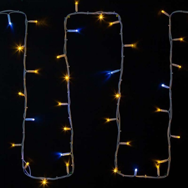  Гирлянда модульная "Дюраплей LED" 20м 200LED мерцающий "Flashing" (каждый 5-й диод) желт. провод бел. каучук Neon-Night 315-181 