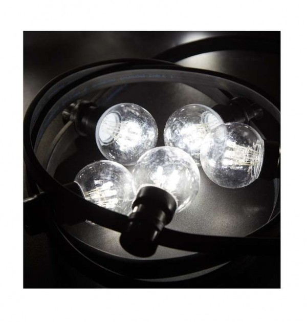  Гирлянда "LED Galaxy Bulb String" 10м 6х30LED 30Вт 220В IP65 бел.; провод черн. каучук NEON-NIGHT 331-325 