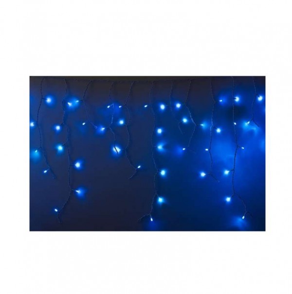  Гирлянда "Айсикл" (бахрома) 2.4х0.6м 76LED син. 5Вт 220В IP44 провод бел. Neon-Night 255-033-6 