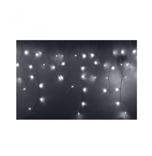  Гирлянда "Айсикл" (бахрома) 2.4х0.6м 76LED бел. 5Вт 220В IP44 провод бел. Neon-Night 255-034-6 