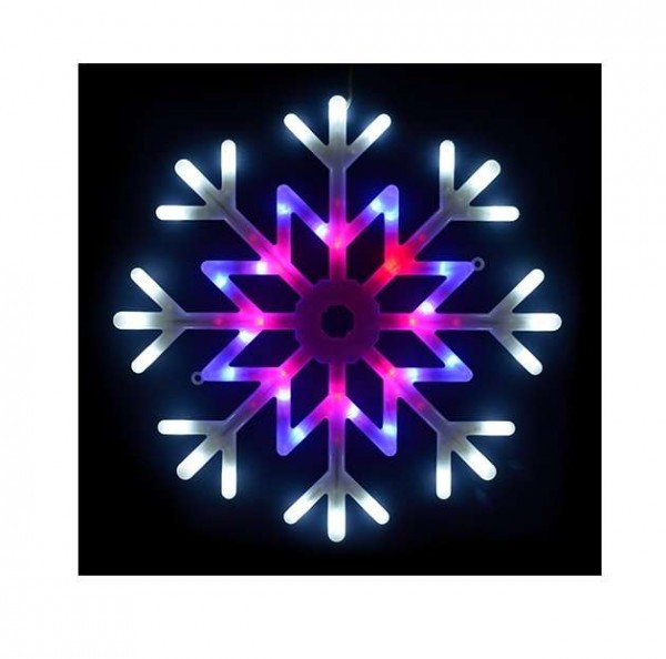  Гирлянда светодиодная "Снежинка" ULD-H4040-048/DTA MULTI IP20 SNOWFLAKE 48led 40х40см красный. синий. белый свет UNIEL UL-00001403 
