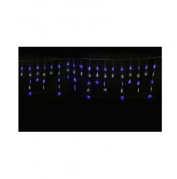  Гирлянда занавес светодиодная "Звездочки-1" ULD-E5505-196/DTK WHITE-BLUE STARS-1 бел. и син. 56LED 5.5х0.5м IP20 Uniel UL-00001410 