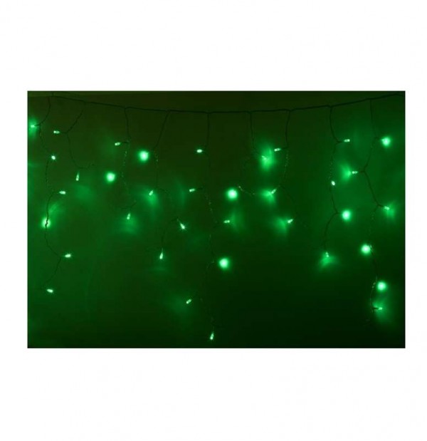  Гирлянда "Айсикл" (бахрома) 3.3х0.6м 120LED 88LED зел. 7.5Вт 220В IP44 провод прозр. Neon-Night 255-054 