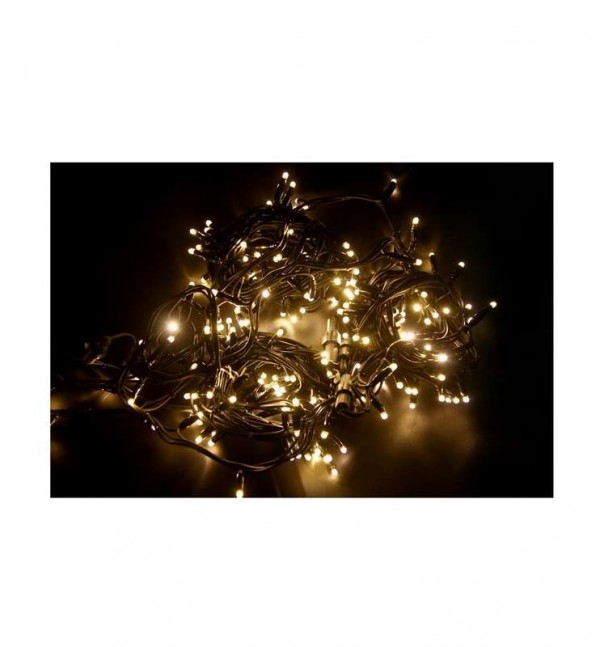  Гирлянда "ДЮРАПЛЕЙ" 20м 200LED 12Вт 220В IP54 черн. провод; желт. NEON-NIGHT 315-151 