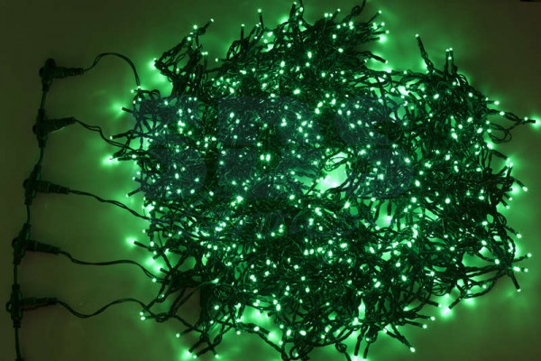  Гирлянда "КЛИП ЛАЙТ" 5 нитей х20м 665LED 40Вт 24В (с трансф.) мерцающая зел. NEON-NIGHT 323-604 