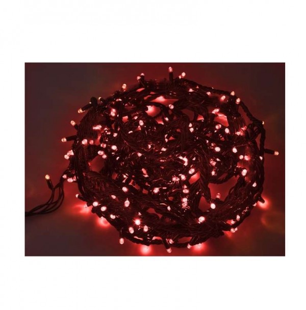  Гирлянда "ТВИНКЛ ЛАЙТ LED КАУЧУК" (с контроллером 8 режимов) 20м 240LED 20Вт 220В IP54 красн. NEON-NIGHT 303-322 