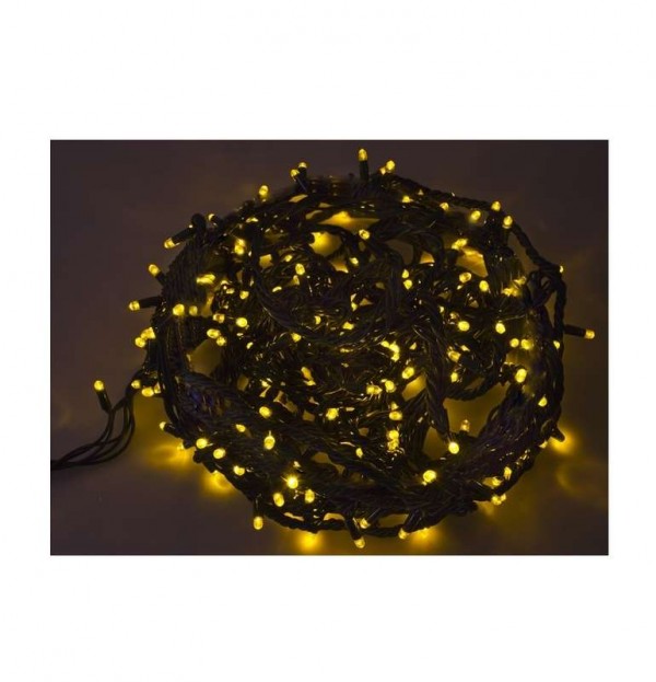  Гирлянда "ТВИНКЛ ЛАЙТ LED КАУЧУК" (с контроллером 8 режимов) 20м 240LED 20Вт 220В IP54 желт. NEON-NIGHT 303-321 