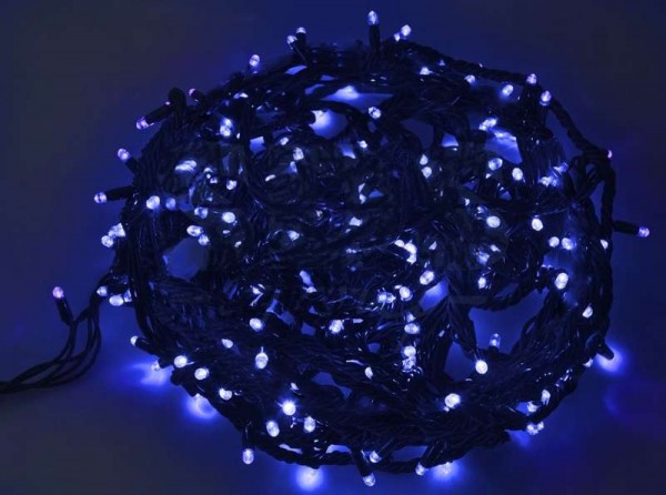  Гирлянда "ТВИНКЛ ЛАЙТ LED КАУЧУК" (с контроллером 8 режимов) 20м 240LED 20Вт 220В IP54 син. NEON-NIGHT 303-323 