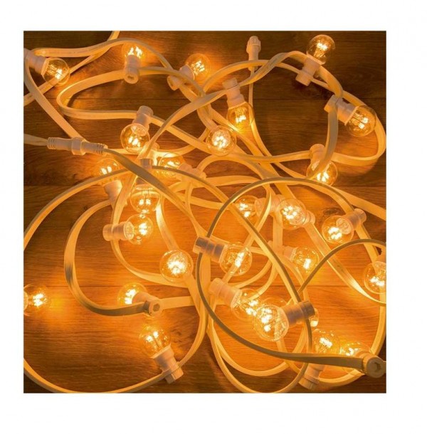  Гирлянда "LED Galaxy Bulb String" 10м 6х30LED IP65 тепло-бел. влагостойкая бел. каучук NEON-NIGHT 331-306 