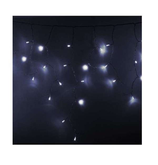  Гирлянда "Айсикл" (бахрома) 2.4х0.6м 88LED бел. 230В провод прозр. Neon-Night 255-055 