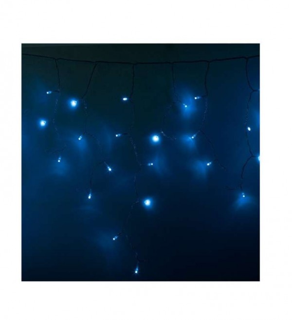  Гирлянда "Айсикл" (бахрома) 2.4х0.6м 88LED син. 230В провод прозр. Neon-Night 255-053 