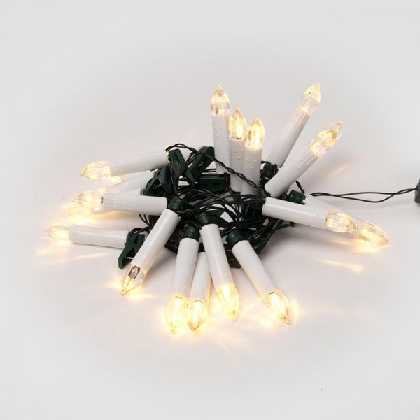  Гирлянда светодиодная ULD-S0400-020/SGA WARM WHITE IP20 CANDLES «Свечки» 4м тепл. бел. свет пост. свечение провод зел. Uniel UL-00005468 