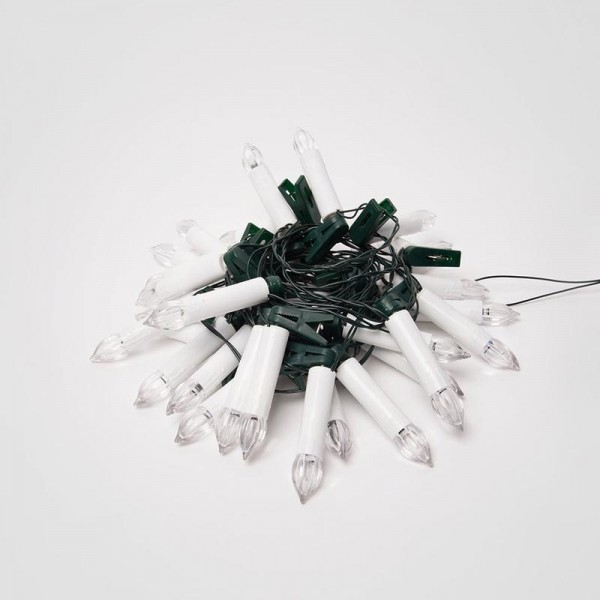  Гирлянда светодиодная ULD-S0600-030/SGA WARM WHITE IP20 CANDLES «Свечки» 6м 30 светодиодов тепл. бел. свет постоянное свечение провод зел. ТМ Uniel UL-00005469 