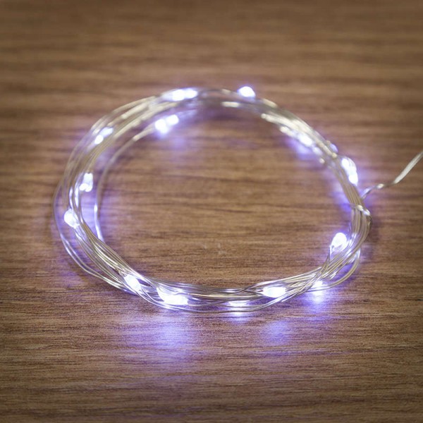  Гирлянда "Роса" 2м 20LED бел. тонкий батарейный блок NEON-NIGHT 303-005-1 