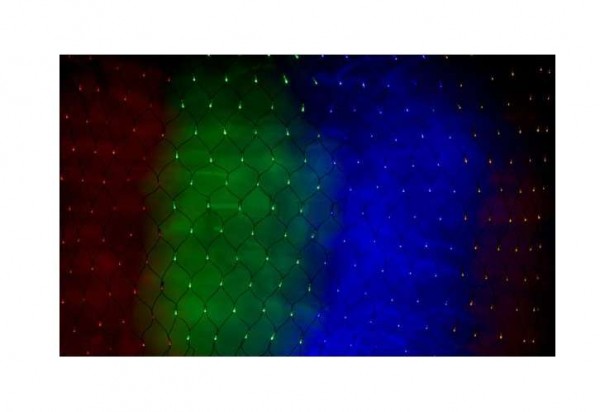  Гирлянда Сеть "НЕТ ЛАЙТ" (с контроллером 8 программ) 1мх1.5м 160LED 7.2Вт 220В IP44 черн. провод; мультиколор NEON-NIGHT 215-119 