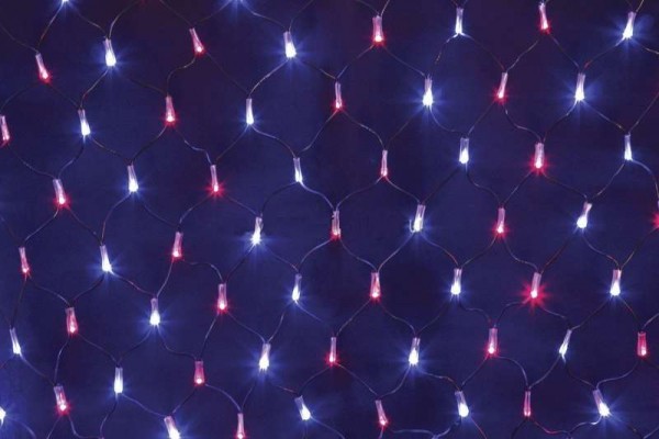  Гирлянда Сеть "НЕТ ЛАЙТ" 2.5мх2.5м 432LED 26Вт 220В IP44 черн. провод; красн./син. NEON-NIGHT 215-033 