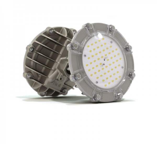  Светильник взрывозащищенный АТ-ДСП-33/30-220VAC-IP67-EX LED Арсенал 30Вт 4500-5000К 3000лм угол 1/2 яркости светодиода 120град. 220В IP67 КСС Д крепление на трубу 3/4дюйм бел. АТОН 
